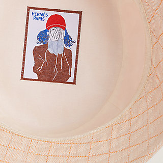 Laure Denim bucket hat - White | Hermès Mainland China